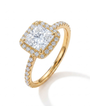 Princess Cut Diamond Halo Pave Ring (custom)