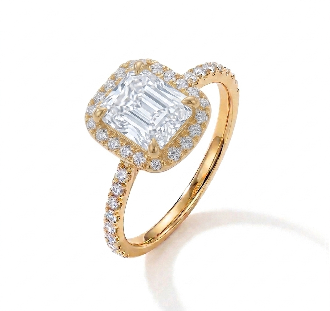 Radiant Cut Halo Pave Ring (custom)