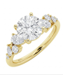 Round Diamond Graduated Side Stone Ring (custom)