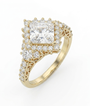 Princess Cut Halo Vintage Accented Ring (custom)