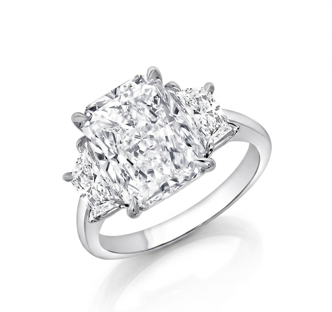 Radiant Cut Three-Stone Ring (custom)