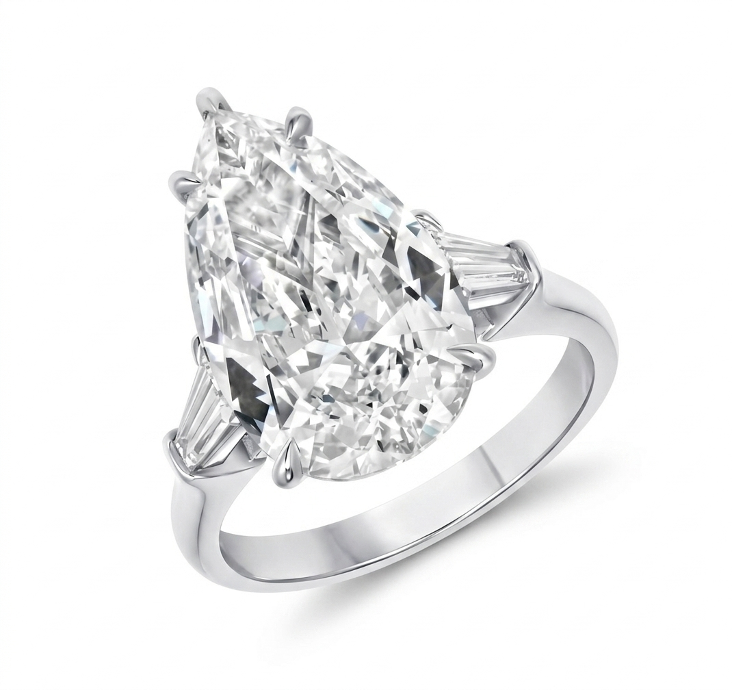 Pear Cut Three-Stone Ring (custom)