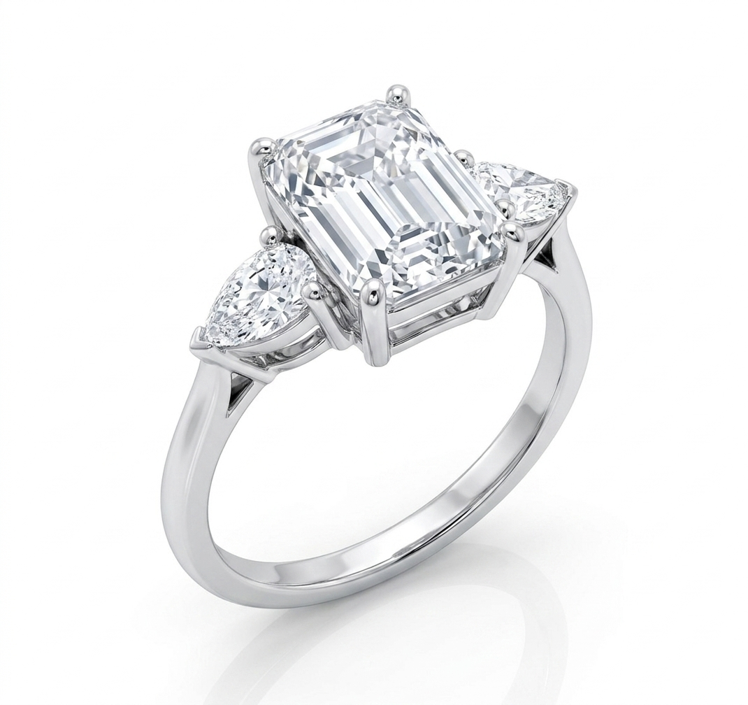 Emerald Cut Three-Stone Ring (custom)