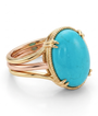 Oval Turquoise Milgrain Split-Shank Ring (custom)