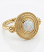 Round Opal Milgrain Medallion Ring (custom)