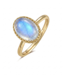 Oval Moonstone Crown-Set Solitaire Ring (custom)