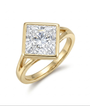 Princess Cut Bezel Split-Shank Solitaire Ring (custom)