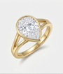 Pear Cut Bezel Split-Shank Solitaire Ring (custom)