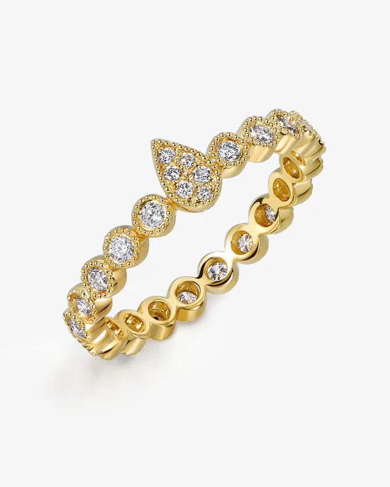 Vintage Pear Milgrain Ring