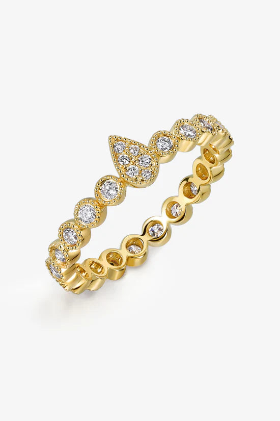 Vintage Pear Milgrain Ring