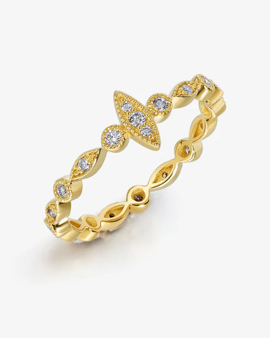 Vintage Star Milgrain Band