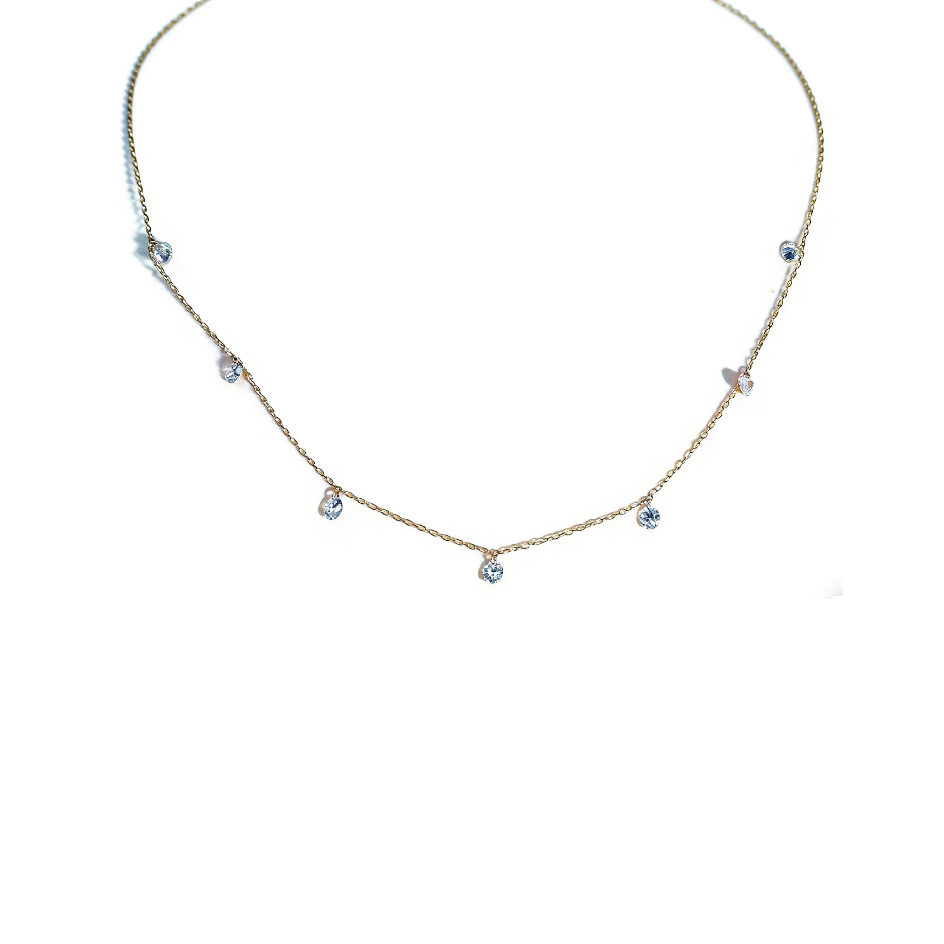10K Gold Sparkle Drop Grown Diamond Choker（IGI）