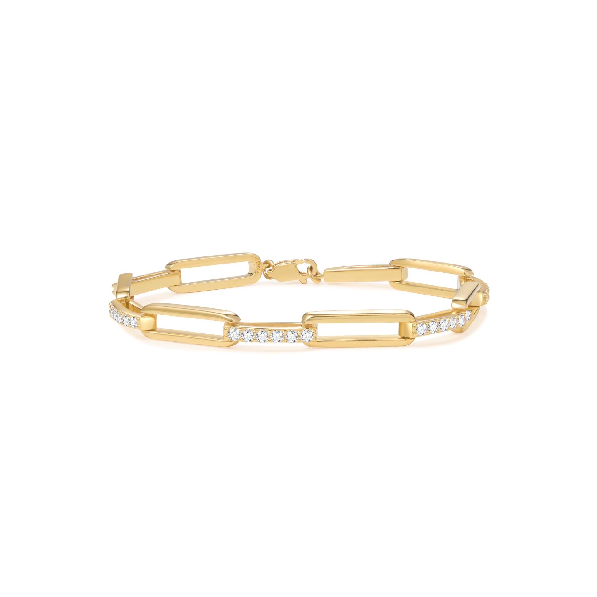 Golden Alternating Paperclip Bracelet